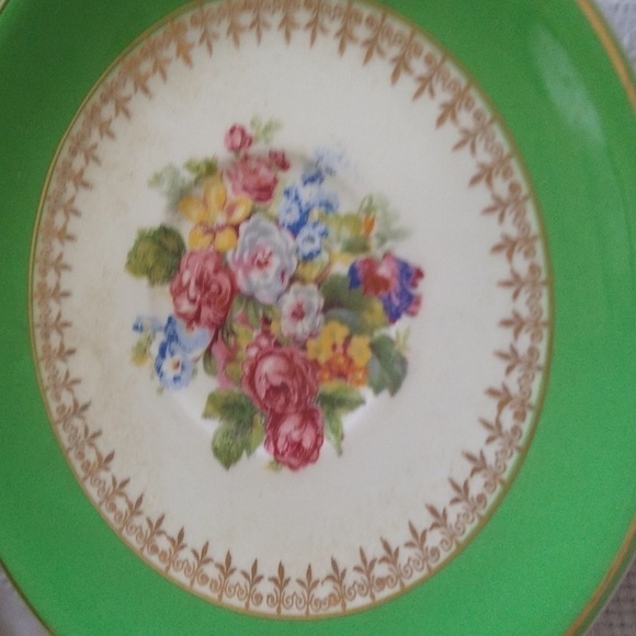 Steubenville vintage demitasse coffee Expresso cups set of 3 apple green floral - Picture 3 of 5